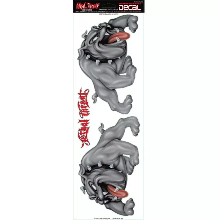 0412591 Lethal Threat Side View Bulldog Banner Decals, 6-in x 18-in
