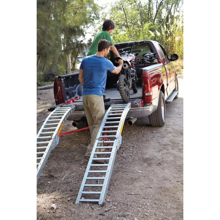 07425 Steel Rung Folding Arched Loading Ramp, Pair, 84-in