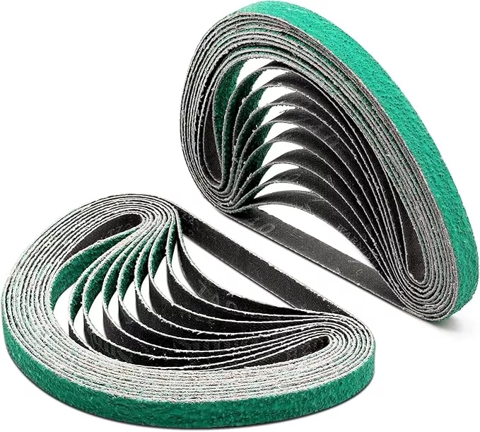 1/2" x 18" Zirconia Sanding Belts for Belt Sander, 40 Grit 1/2 x 18 Inch Sanding Belts for Air File Belt Sander, Woodworking, Metal Polishing, Derusting, 20-Pack
