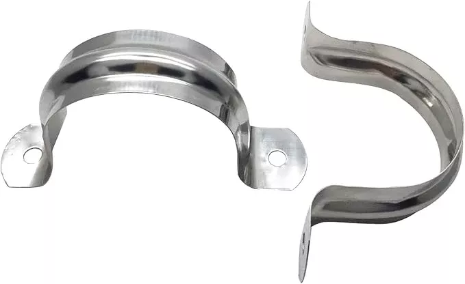 10 Pcs 2inch Rigid Pipe Strap,Two Hole Stainless Steel Strap U Bracket, Widened Tube Strap Tension Clip Assortment Kit Heavy Duty Pipe Clamp（63mm）