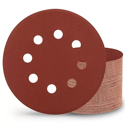 100 PCS 320 Grit 5 Inch Sanding Discs, Hook and Loop Sandpaper for Random Orbital Sander
