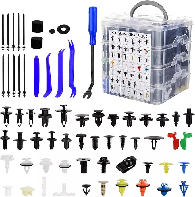 1365Pcs Car Push Retainer Clips Body Clips Plastic Fasteners Kit Fender Rivet Clips 44 Most Popular Sizes Nylon Auto Push Pin Rivets Set for Toyota GM Ford Honda Acura Chrysler,red