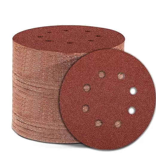 150 Grit 5 Inch Sanding Discs Hook and Loop Sandpaper, 150 PCS 8 Hole Adhesive Medium Grit Sand Paper for Random Orbital Sander