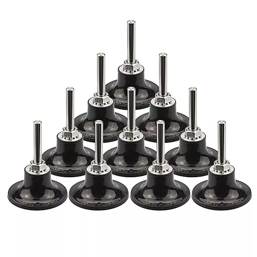 2" Pad Holder for Sanding Discs, Hard Rubber, TR System, 10 Pcs Pack