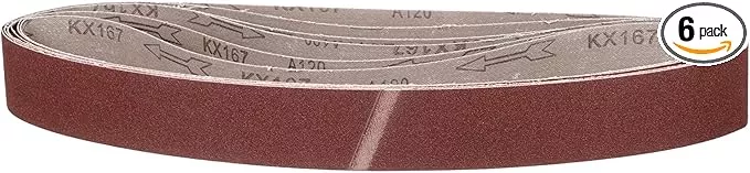 2 x 42 Inch Sanding Belt, 6 Pcs 120 Grit Knife Sharpener Belts Work Sharpening for Belt Sander Knife Carving Tool Metal Working