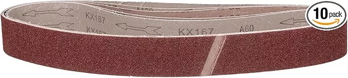 2 x 48 Inch Sanding Belt, 10 Pcs 60 Grit Knife Sharpener Belts Work Sharpening for Belt Sander Knife Carving Tool Metal Working