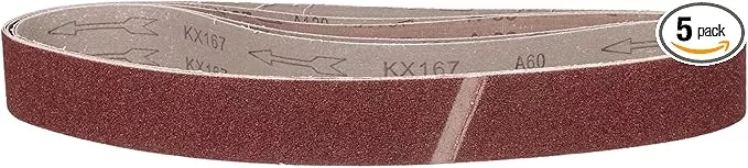 2 x 48 Inch Sanding Belt, 5 Pcs 60 Grit Knife Sharpener Belts Work Sharpening for Belt Sander Knife Carving Tool Metal Working