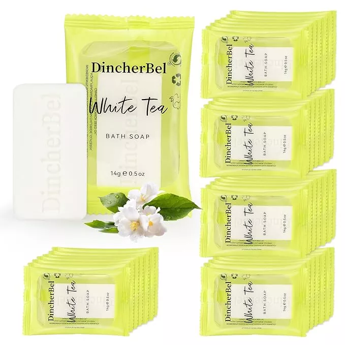 200 Pack 0.5oz Small Soap, Mini Dial Cleansing Bars Soap Bulk Travel Size, Individually Wrapped Toiletries Amenities for Hotel, Airbnb, Shelter, Camping and Travel