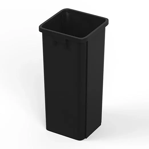 23 Gallon Black Square Commercial Trash Garbage Can | Outdoor Office Restaurant School Kitchen