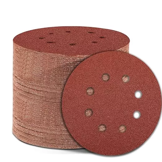 240 Grit 5 Inch Sanding Discs Hook and Loop Sandpaper, 150 PCS 8 Hole Adhesive Fine Sand Paper for Random Orbital Sander
