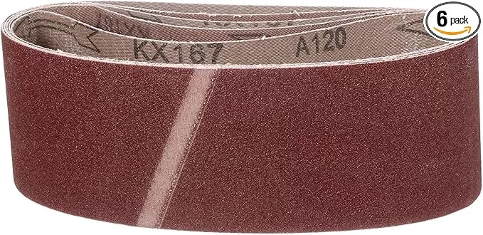 3 x 21 Inch Sanding Belt, 6 Pcs 120 Grit Knife Sharpener Belts Work Sharpening for Belt Sander Knife Carving Tool Metal Working