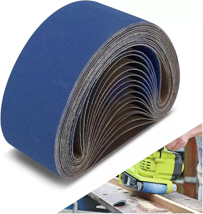 3 x 21 Inch Sanding Belts, 16 Pcs Assorted Grits (60/80/120/240), Zirconia Sanding Belts for Metal Polishing, Woodworking, Derusting
