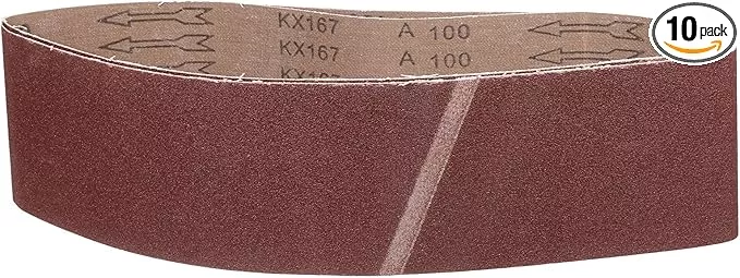 3 x 24 Inch Sanding Belt, 10 Pcs 100 Grit Knife Sharpener Belts Work Sharpening for Belt Sander Knife Carving Tool Metal Working