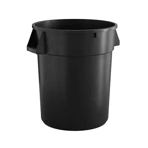 32 Gallon Black Round Commercial Trash Can