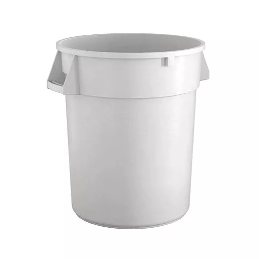 32 Gallon White Round Commercial Trash Can