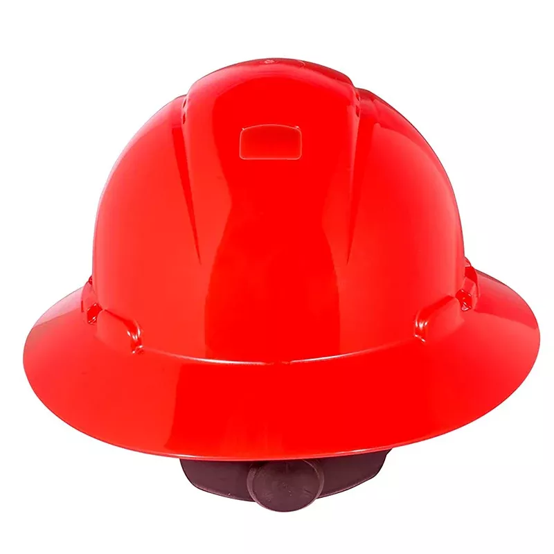 3M Full Brim Hard Hat with Uvicator H-805V-UV, Red 4-Point Ratchet Suspension, Vented