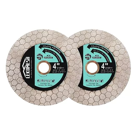 4 Inch Diamond Cutting Disc - 2pcs Tile Saw Blade Cutting Wheel Double-Sided Diamond Discs for Cutting Grinding Porcelain Ceramic Tile Marble Granite Artificial Stone