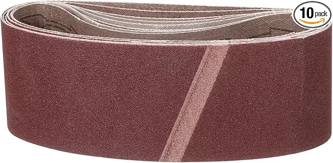 4 x 24 Inch Sanding Belt, 10 Pcs 180 Grit Knife Sharpener Belts Work Sharpening for Belt Sander Knife Carving Tool Metal Working