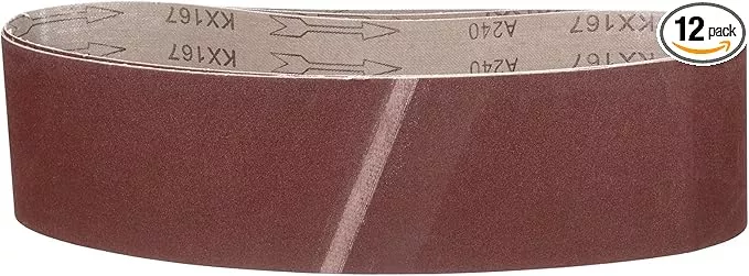 4 x 36 Inch Sanding Belt, 12 Pcs 240 Grit Knife Sharpener Belts Work Sharpening for Belt Sander Knife Carving Tool Metal Working