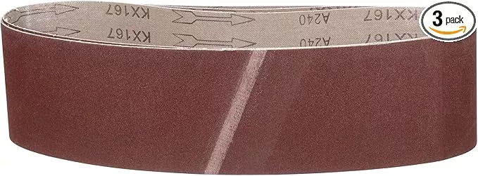4 x 36 Inch Sanding Belt, 3 Pcs 240 Grit Knife Sharpener Belts Work Sharpening for Belt Sander Knife Carving Tool Metal Working