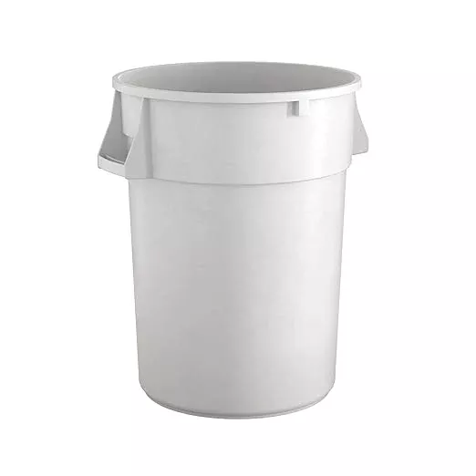 44 Gallon White Round Commercial Trash Can