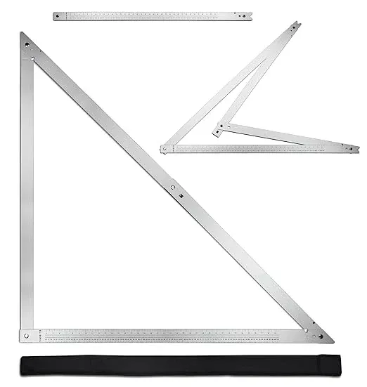 48 Aluminum Combination Square Carpenter Tools | Adjustable 45° & 90° Angles for Framing/Roofing/Staircases | Professional Woodworking & Construction Triangle Ruler Tool