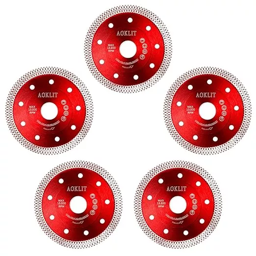 5 Pcs Diamond Saw Blade, 4" Super Thin Tile Grinding Blade, Diamond Blade for Angle Grinder Cutting Porcelain Tile Granite Marbles