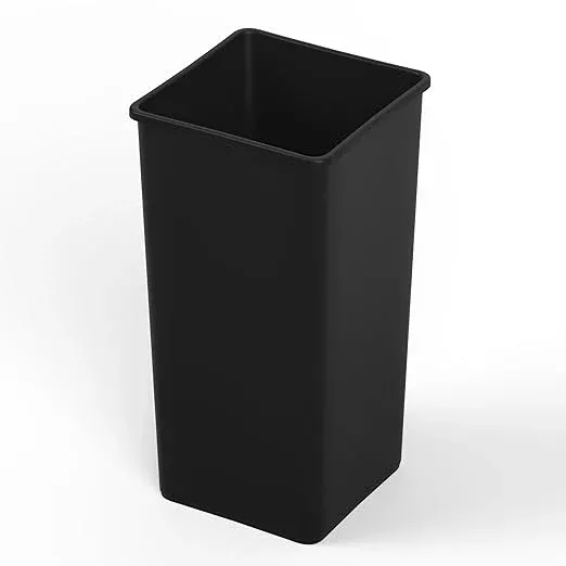50 Gallon Black Square Commercial Trash Garbage Can | Outdoor Office Restaurant School Kitchen