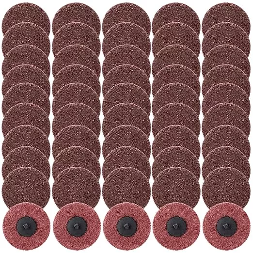 50 Pcs 3 Inch Sanding Discs Quick Change Sanding Discs Nylon Surface Conditioning Grinder Wheels for Angle Grinder, Stock and Rust Removal, Grinding, Deburring(Red)