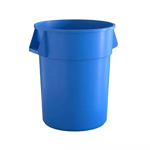 55 Gallon Blue Round Commercial Trash Can