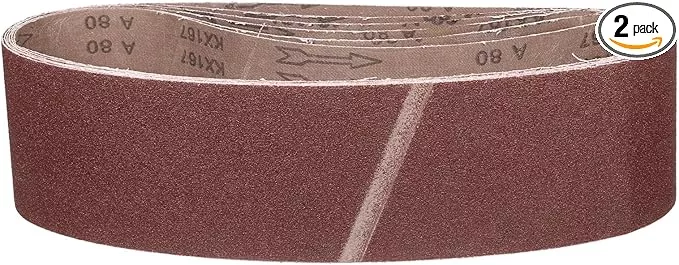 6 x 48 Inch Sanding Belt, 2 Pcs 80 Grit Knife Sharpener Belts Work Sharpening for Belt Sander Knife Carving Tool Metal Working