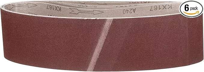 6 x 48 Inch Sanding Belt, 6 Pcs 240 Grit Knife Sharpener Belts Work Sharpening for Belt Sander Knife Carving Tool Metal Working