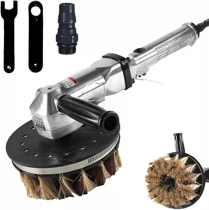 7-Inch Pneumatic Shaped Sander Woodworking Machine Curved Surface Shape Grinding Air Polisher,Lightweight at 5.88lbs,Adjustable Speed Up to 2500rpm Wood Door Polishing and Sanding Tool