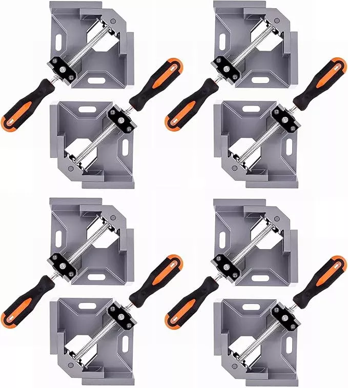 8pcs Corner Clamp - Right Angle 90 Degree Wood Clamps For Woodworking, With Adjustable Swing Jaw Aluminum Alloy Frame, For Welding, DIY Woodworking