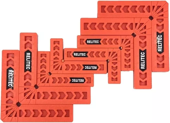 90 Degree Corner Clamp Clamping Squares Woodworking Tools Positioning Squares Right Angle Clamp Wood Clamps for Gluing Cabinets Picture Frames or Drawers Set of 8（3" 4"）