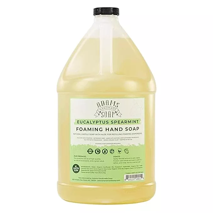 Adams Handmade Soap Liquid Foaming Soap 1 Gal - Eucalyptus Spearmint