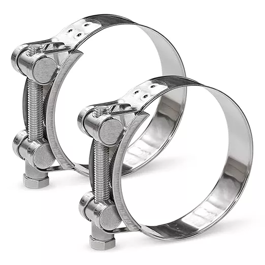 AKIHISA 2 Pack 149-161mm ID Range T-Bolt Hose Clamp,304 Stainless Steel Heavy Duty Pipe Clamp 5.87 to 6.34 Inch