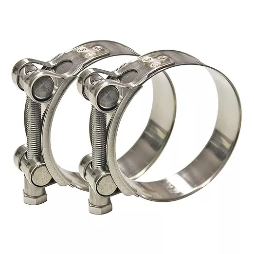 AKIHISA 2 Pack 92-97mm ID Range T-Bolt Hose Clamp,304 Stainless Steel Adjustable Heavy Duty Pipe Strap Clamps