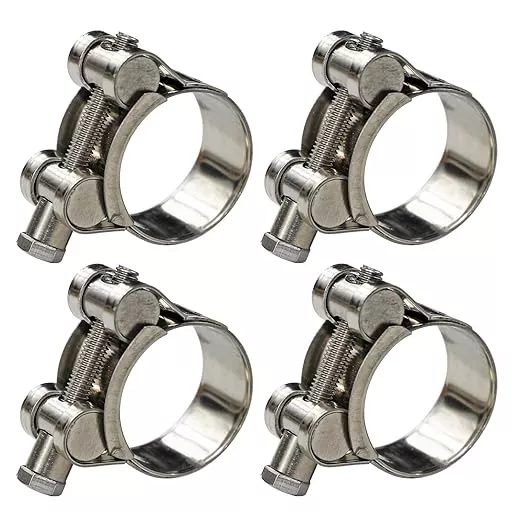 AKIHISA 4 Pack 29-31mm ID Range T-Bolt Hose Clamp,304 Stainless Steel Adjustable Heavy Duty Tube Clamp 1.14 To 1.22 Inch