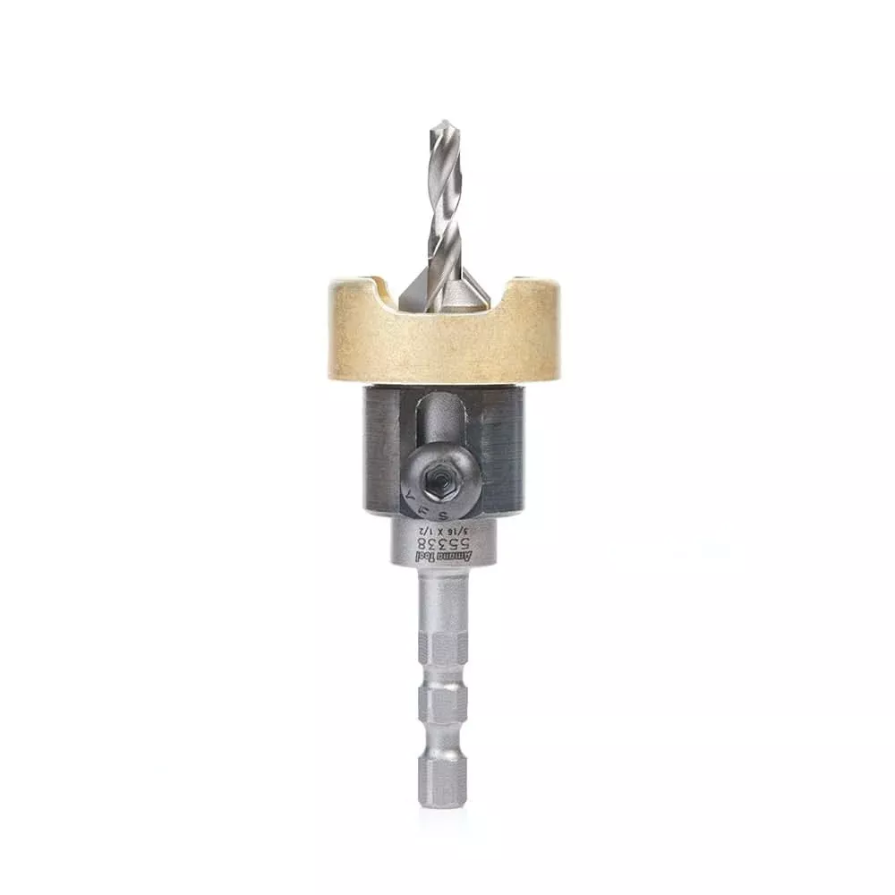 Amana Tools 55338 82 Degree Carbide Tipped Countersink, 1/2 in. Dia. x 3/16 in. Drill Dia. x 1/4 in. Shank for Festool CENTROTEC System