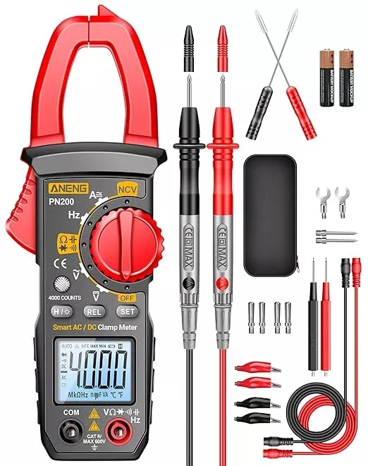ANENG Digital Clamp Meter Multimeter Tester with AC/DC Current,Voltage, NCV Amp Ohm Volt 4000 Counts Meter Measures Capacitance, Resistance, Diodes, Continuity Frequency Backlight Electrican Tools