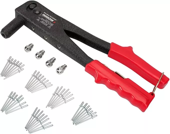 Arrow Heavy Duty Riveter Kit, Professional Pop Rivet Gun with Assorted 120 Rivets