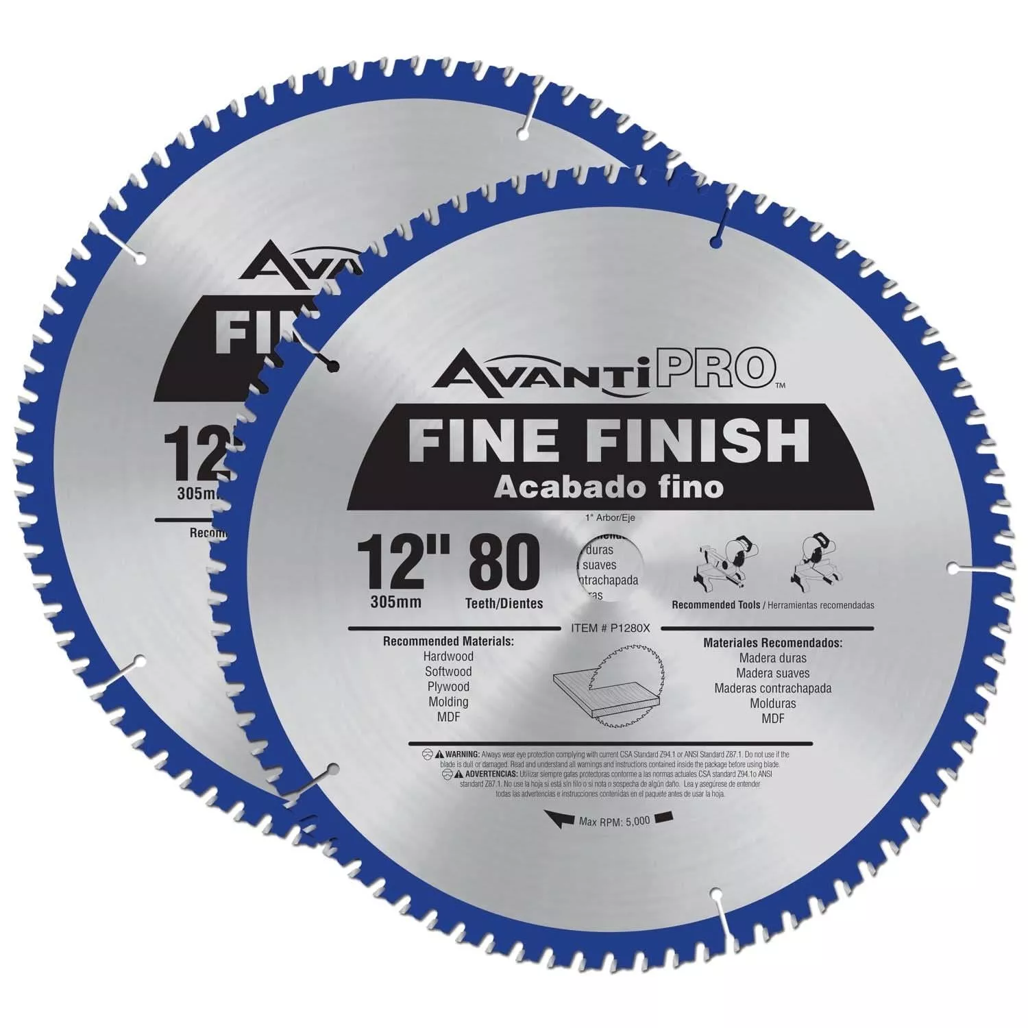 Avanti P128080PP PRO 12 in. x 80-ToothValue-Pack Saw Blade