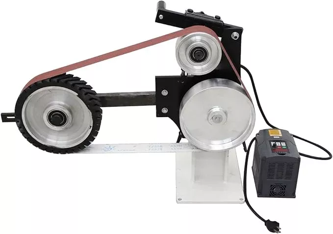 Belt Sander Variable Speed Power Bench Sander 2X71inch Vertical and Horizontal Belt Sander for Metal Working & Knife Making With 3 Grinding Wheels and Base 110V 1500W