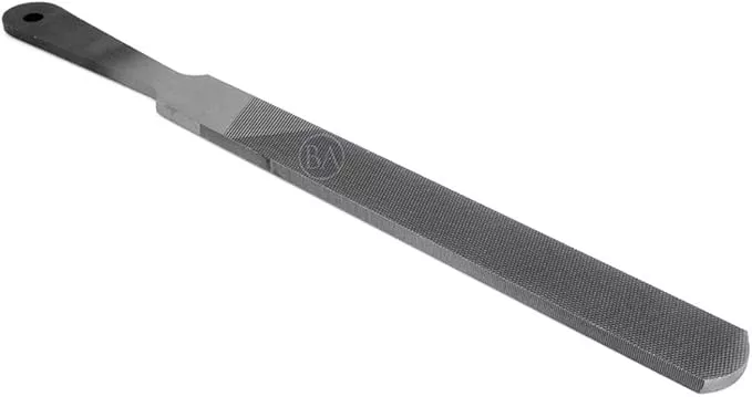 Benchmark Abrasives 8" Single Cut Farmer’s Own File, American Pattern Second Cut Rectangular Hand File Without Handle for Filing Agriculture or Garden tools, Axe (8")