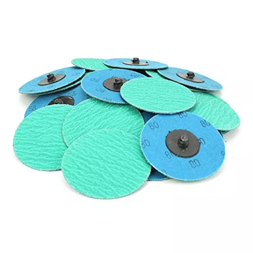 BHA Green Zirconia with Grind Aid Quick Change Sanding Discs Type R Male Roll On, 3" (60 Grit) - 25 Pack
