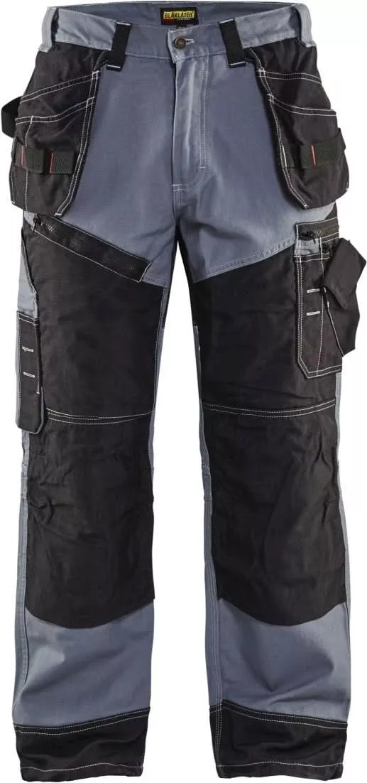 Blaklader 16001370 X1600 Work Pants, Gray/Black, 34W, 36L