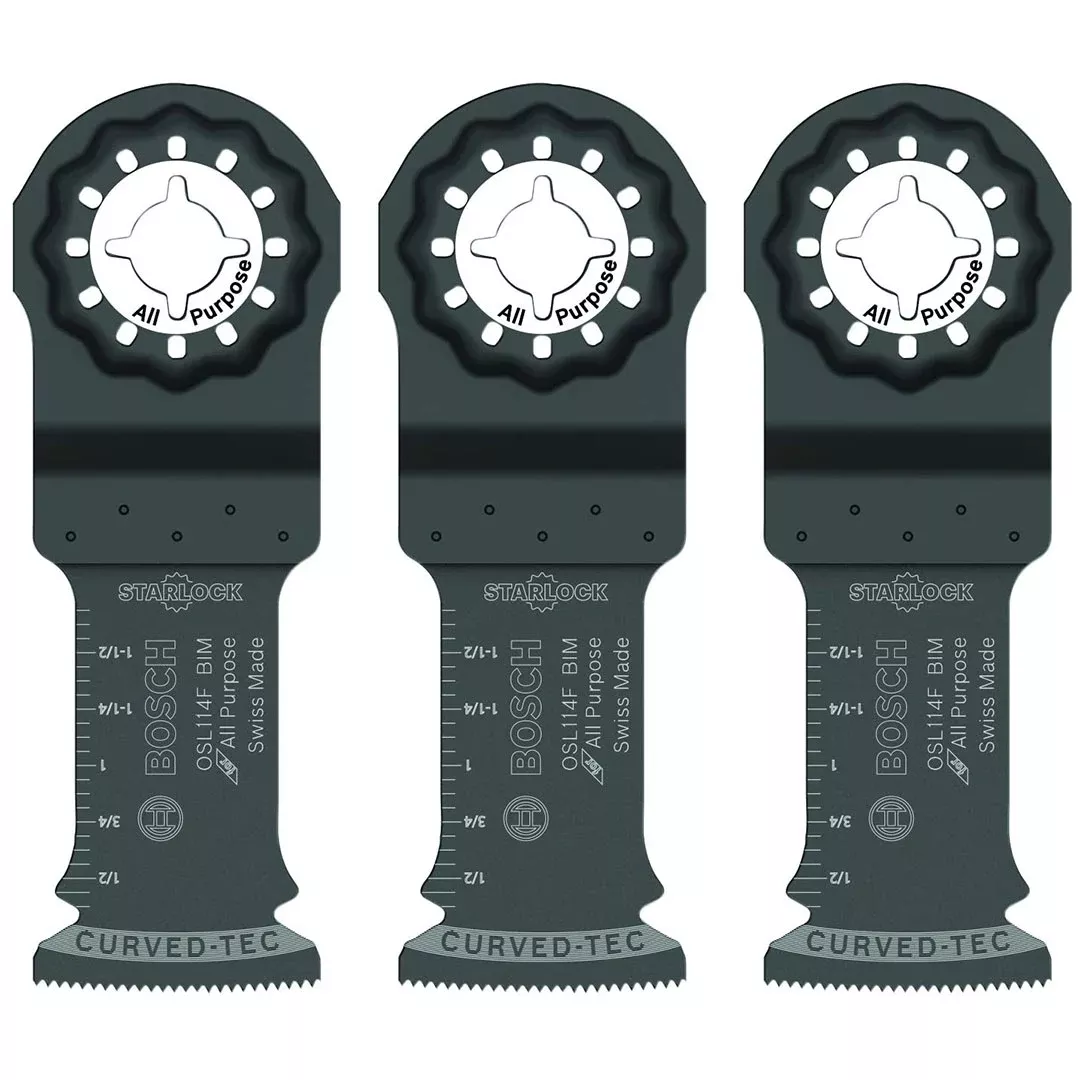 Bosch 1-1/4" Starlock Oscillaating Multi-Tool Bi-Metal Xtra-Clean Plunge Cut Blades (3 Pack) OSL114F-3