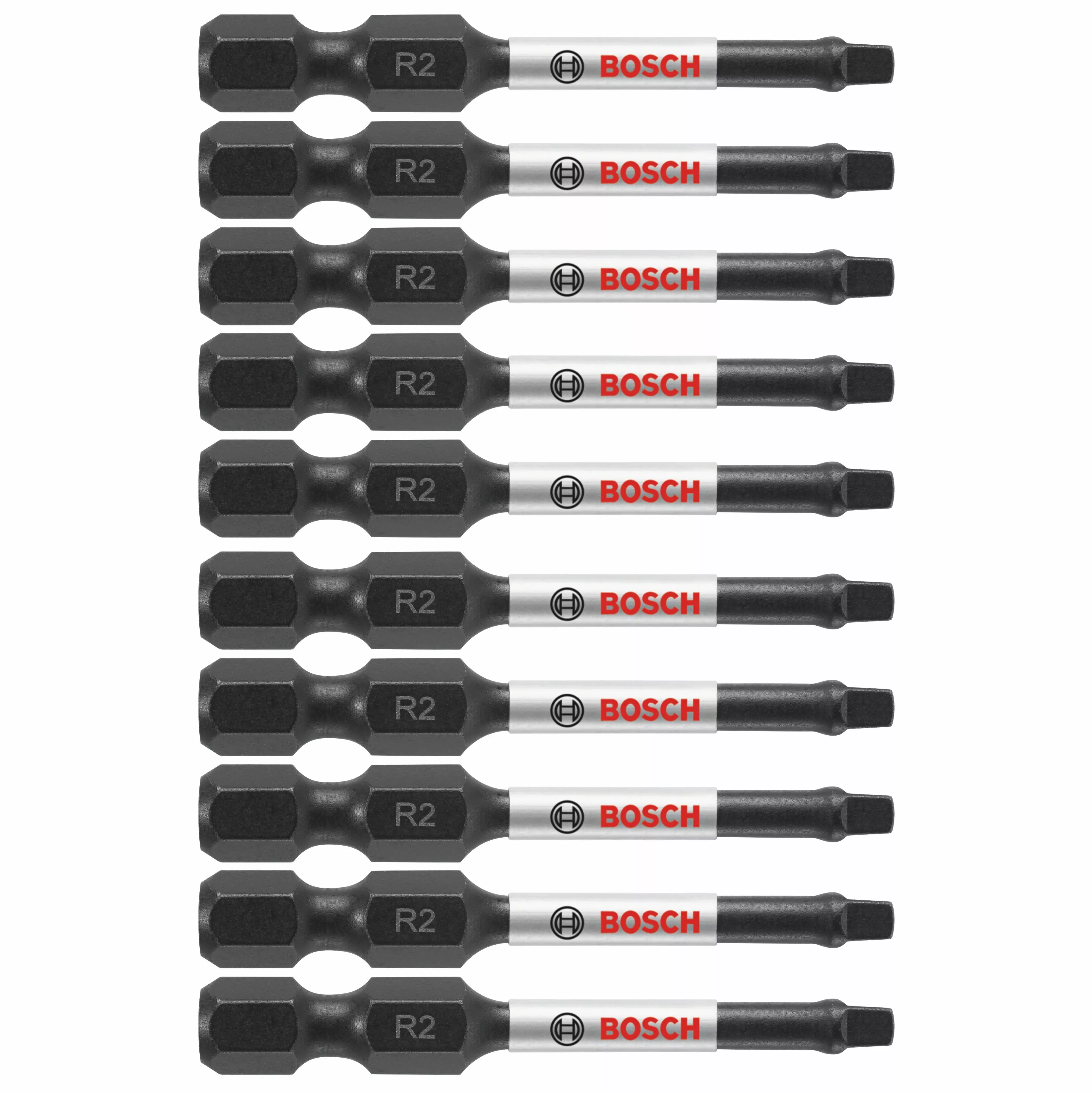 Bosch 10 pc Impact Tough 2" Square #2 Power Bits (Bulk) ITSQ22B