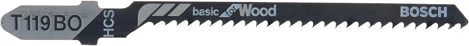 Bosch 3" 12 TPI HCS T-Shank Jigsaw Blade, 5-Pack T119BO